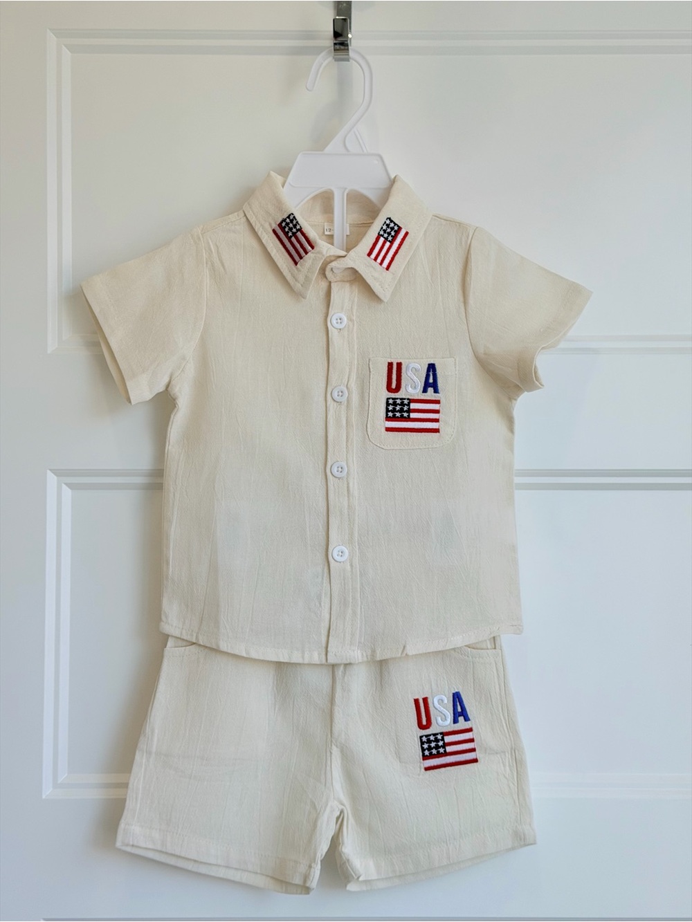 Children's Cream USA Embroidered Matching Set
